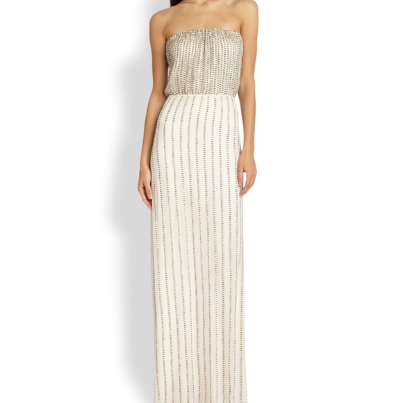 Parker Silk Strapless Beaded Gown - Picture 1 of 6